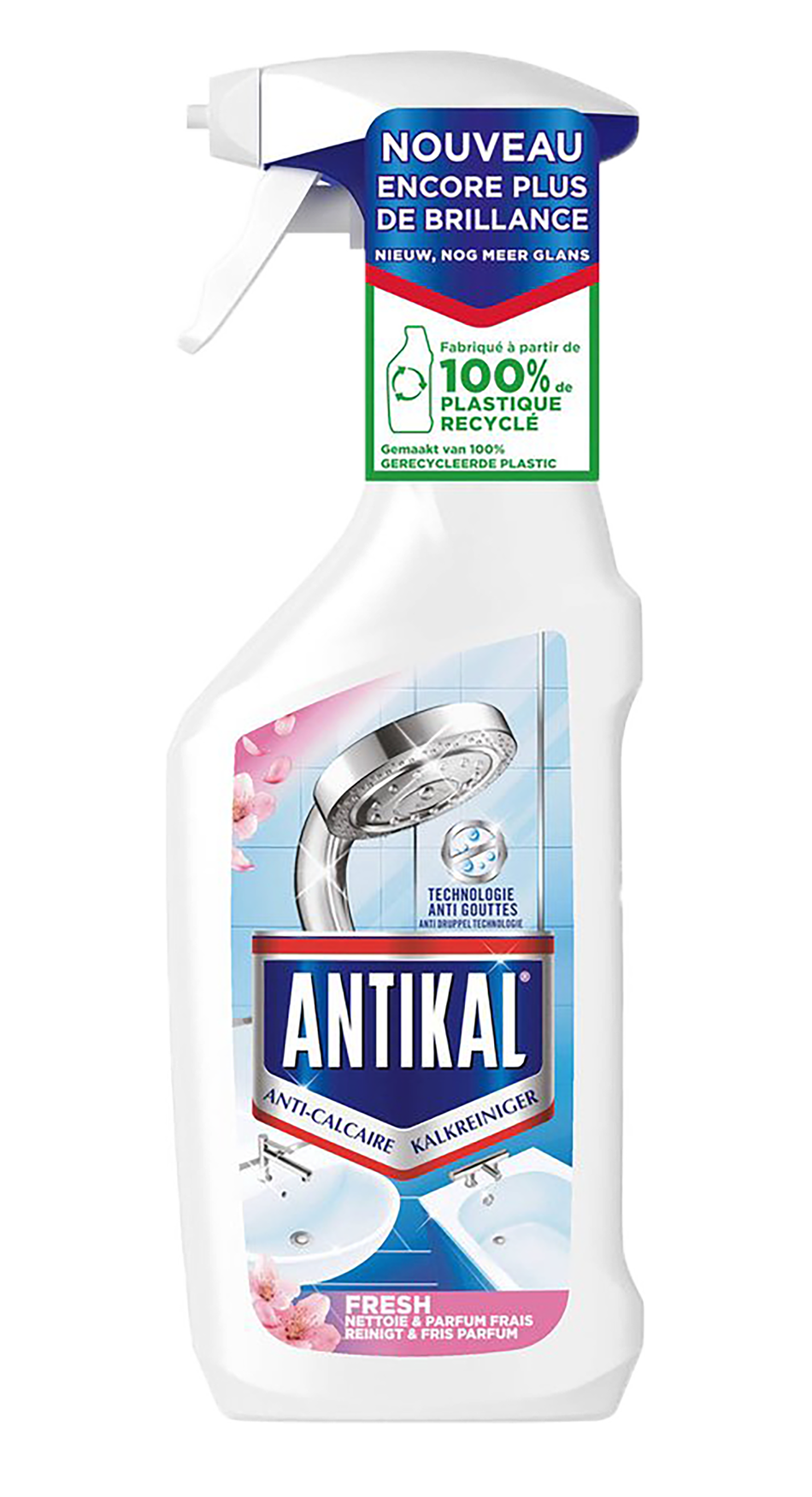 Antikal Kalk Reiniger Fresh Spray 500 ml - Verfrissende kalkreiniger voor een glanzend oppervlak - Handige 500 ml sprayfles