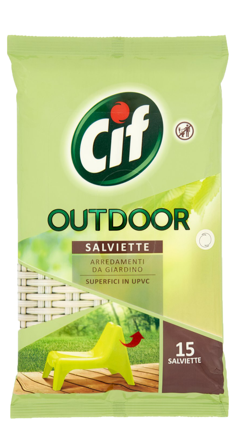 Cif Outdoor Vochtige Doekjes Voor Tuinmeubelen 15 stuks - Speciaal ontworpen voor het reinigen van tuinmeubels - Verpakking van 15 stuks