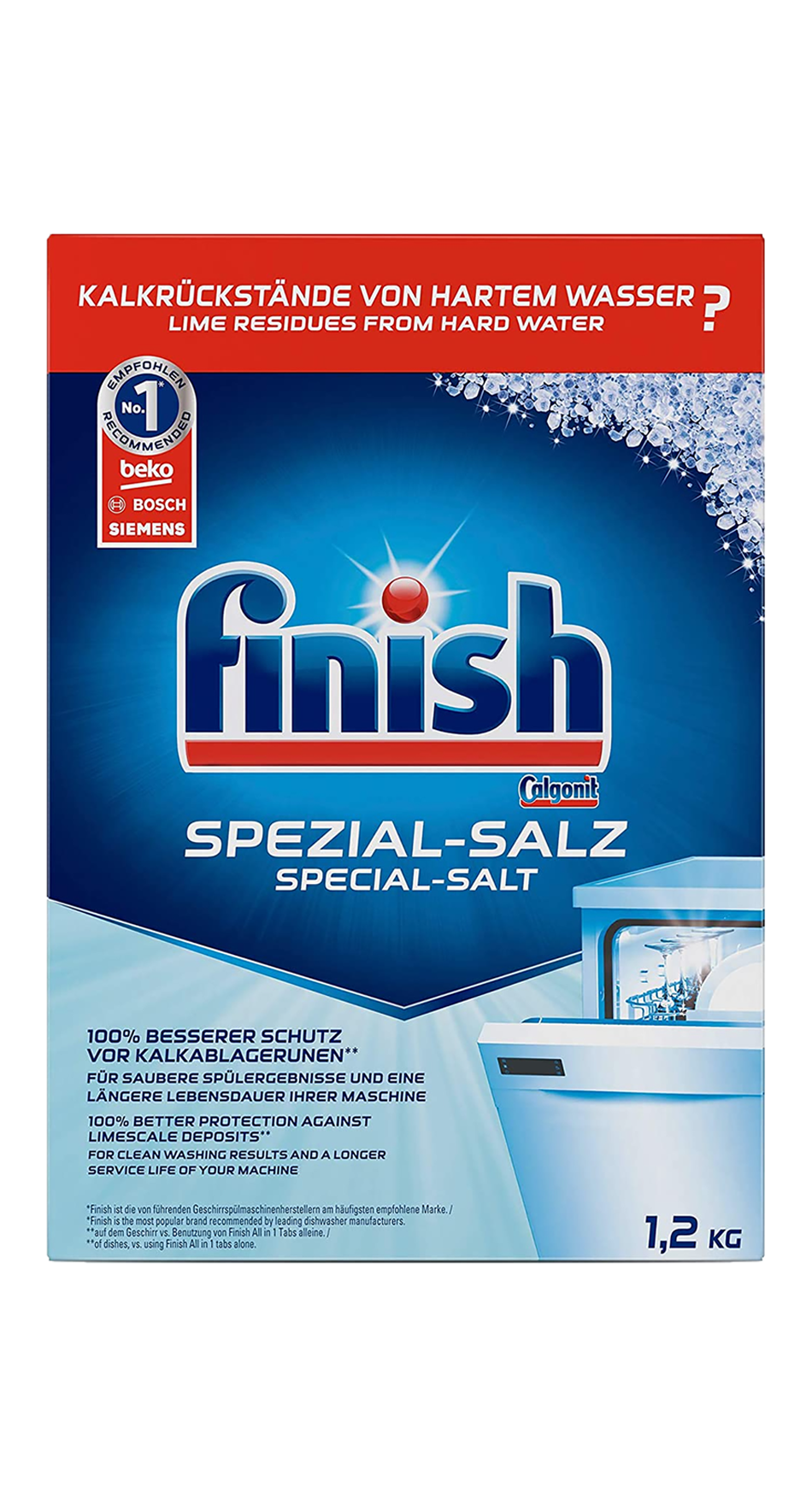 Finish Vaatwaszout 1,2kg - Efficiënte bescherming tegen kalkaanslag voor uw vaatwasser - Verpakking van 1,2kg