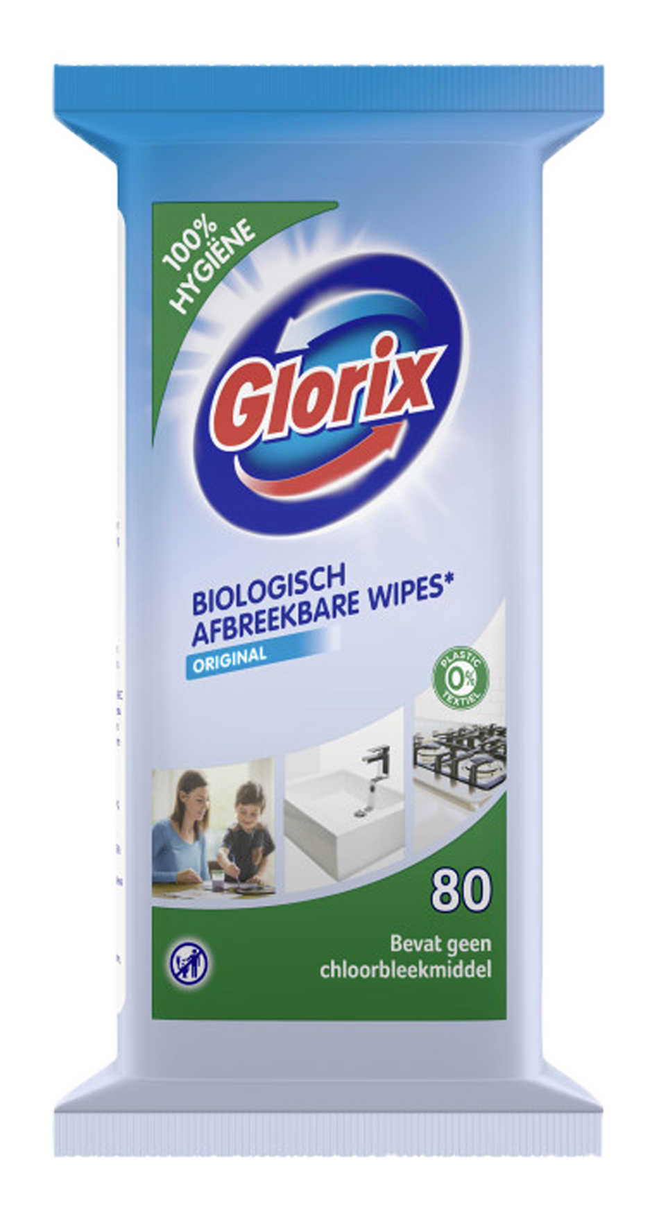 Glorix Biologisch Afbreekbare Doekjes 80 stuks - Effectief reinigen met biologisch afbreekbare doekjes - Verpakking van 80 stuks