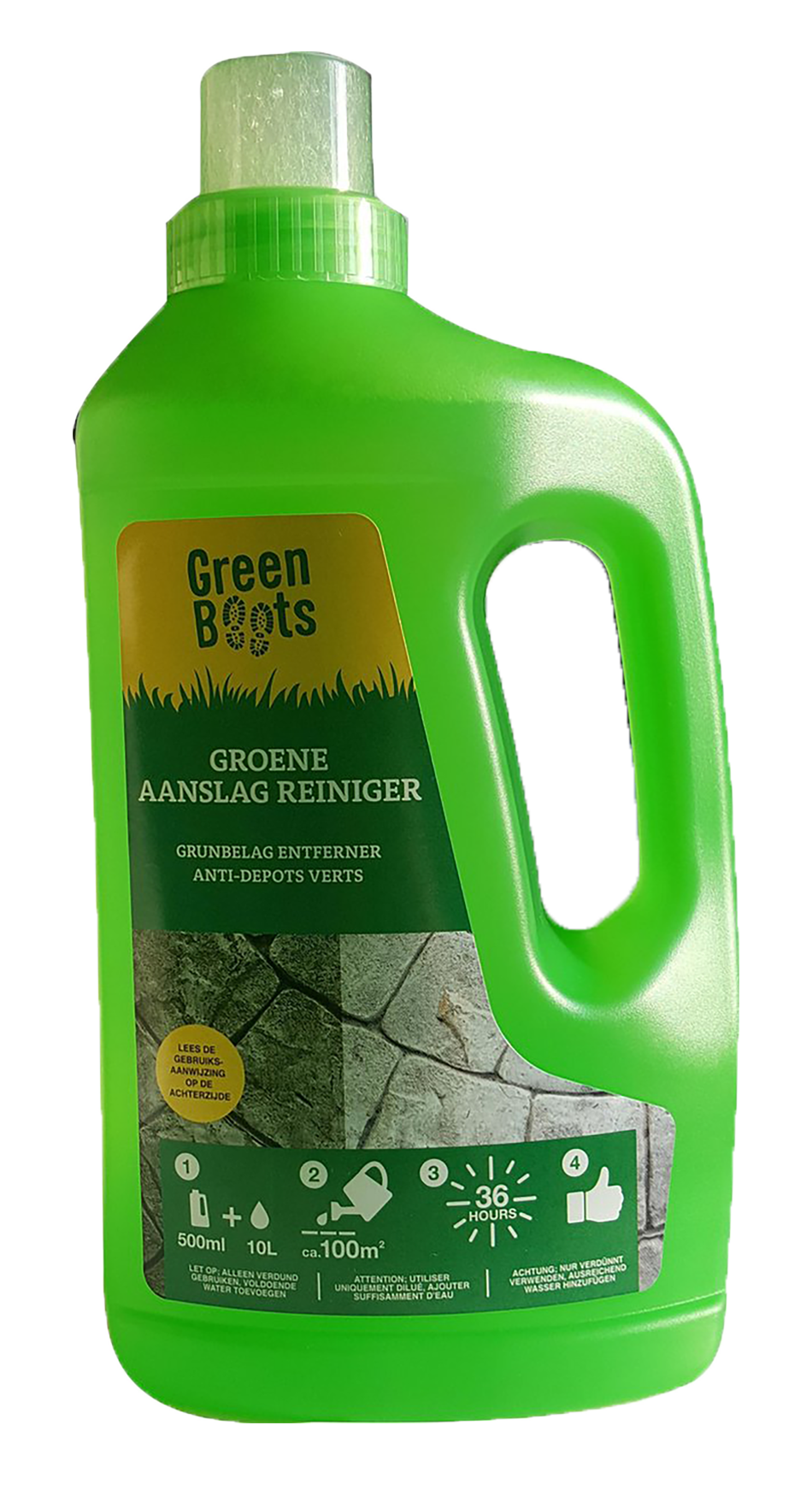 Green Boots Groene Aanslagreiniger 1000ml - Effectief bij het verwijderen van groene aanslag op verschillende oppervlakken - Handige 1000ml fles
