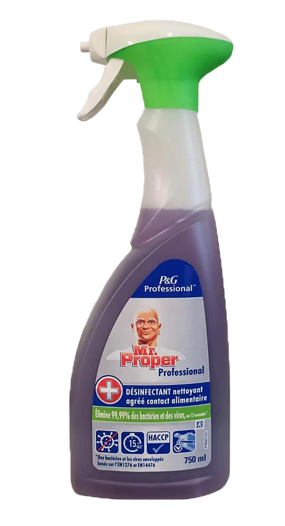 Mr. Proper Allesreiniger Spray Desinfecterend 750ml - Effectieve en krachtige desinfectie voor een grondige reiniging - Beschermt tegen ziektekiemen en bacteriën - Handige 750ml fles