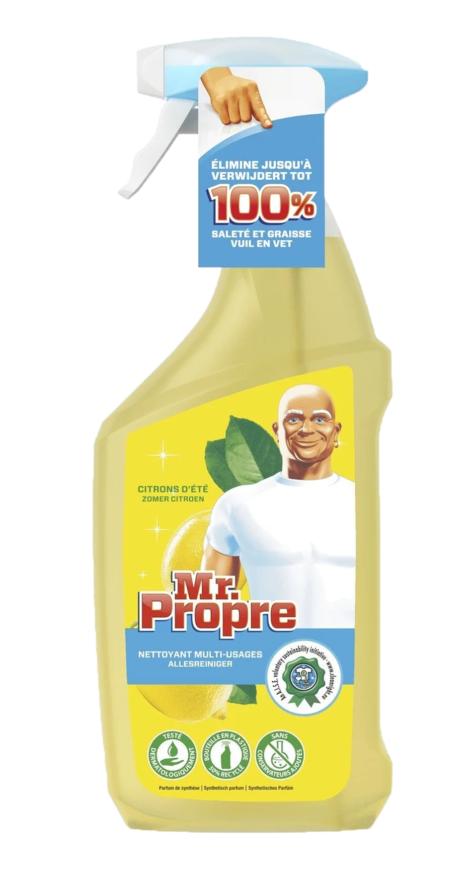 Mr. Proper Allesreiniger Spray Citroen 750ml - Krachtige reiniging met de verfrissende geur van citroen - Handige 750ml fles