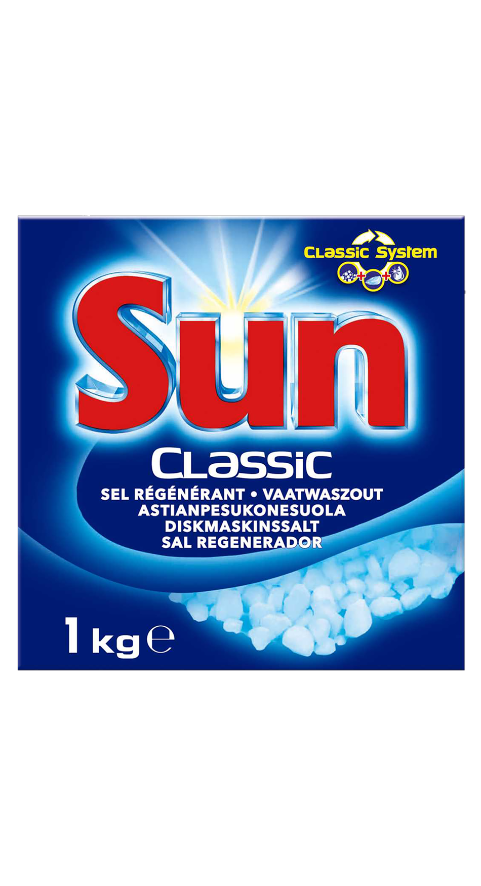 Sun Vaatwaszout 1kg - Voor een efficiënte werking van uw vaatwasser, beschermt tegen kalkaanslag - Verpakking van 1kg