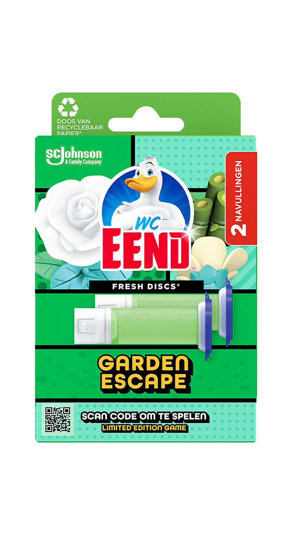 WC Eend Fresh Discs Garden Escape 2x36ml Navulling - Frisse tuinervaring voor langdurige frisheid - Twee navullingen van 36 ml elk