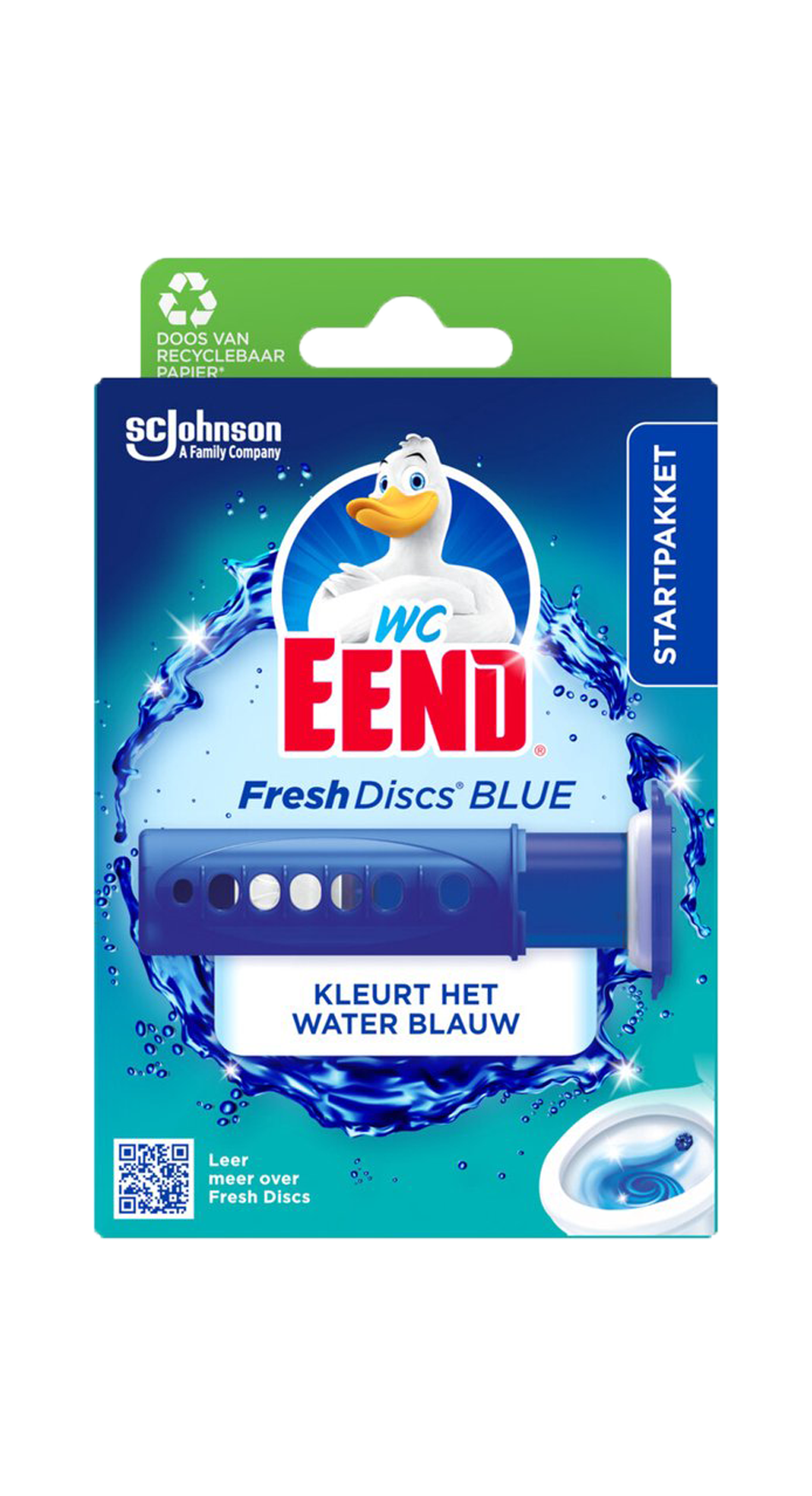 WC Eend Fresh Discs Houder Coloring Blue 36 ml - Houder voor de navulling met een verfrissende blauwe kleur - Inclusief één navulling van 36 ml