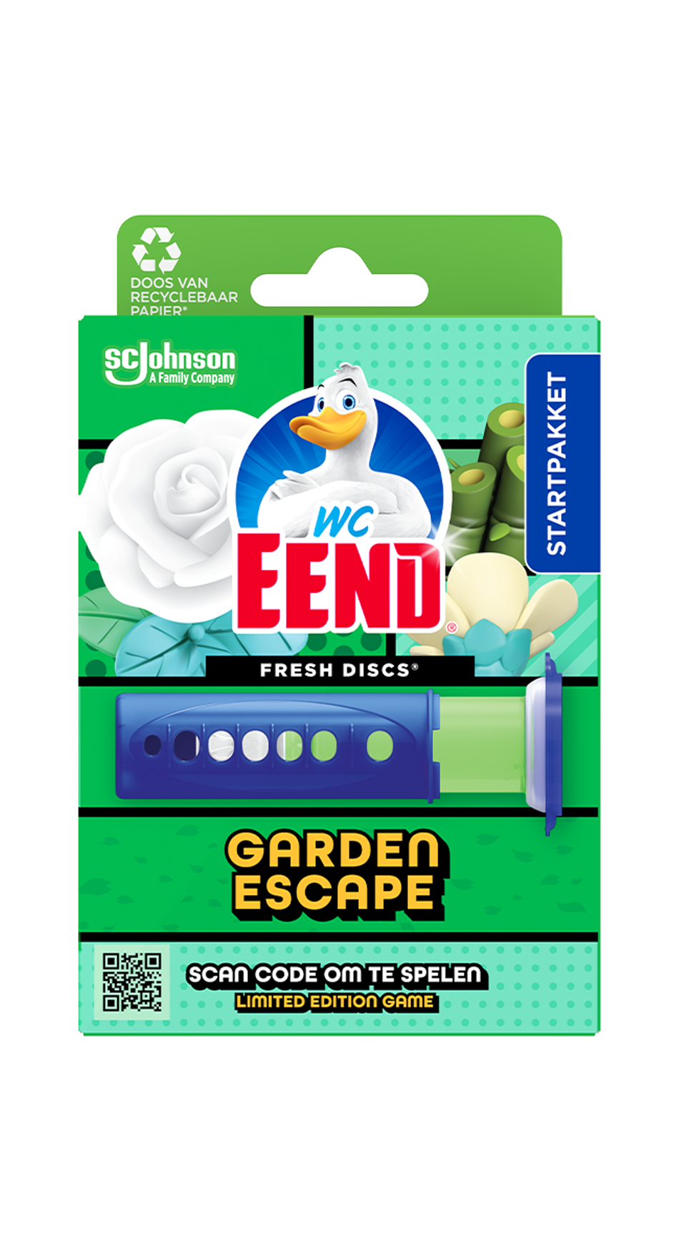 WC Eend Fresh Discs Houder Garden Escape 36ml - Houder voor de navulling met een frisse tuinervaring - Inclusief één navulling van 36 ml