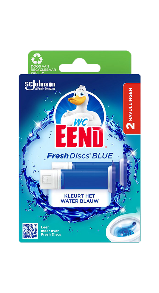 WC Eend Fresh Discs Marine 2x36ml Navulling - Verfrissende maritieme geur voor langdurige frisheid - Twee navullingen van 36 ml elk